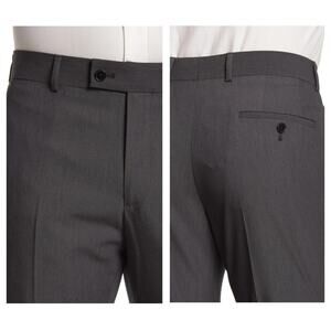 Savile Row Gray Strand Unhemmed Suit Dress Pants 36 Classic Minimal NWT